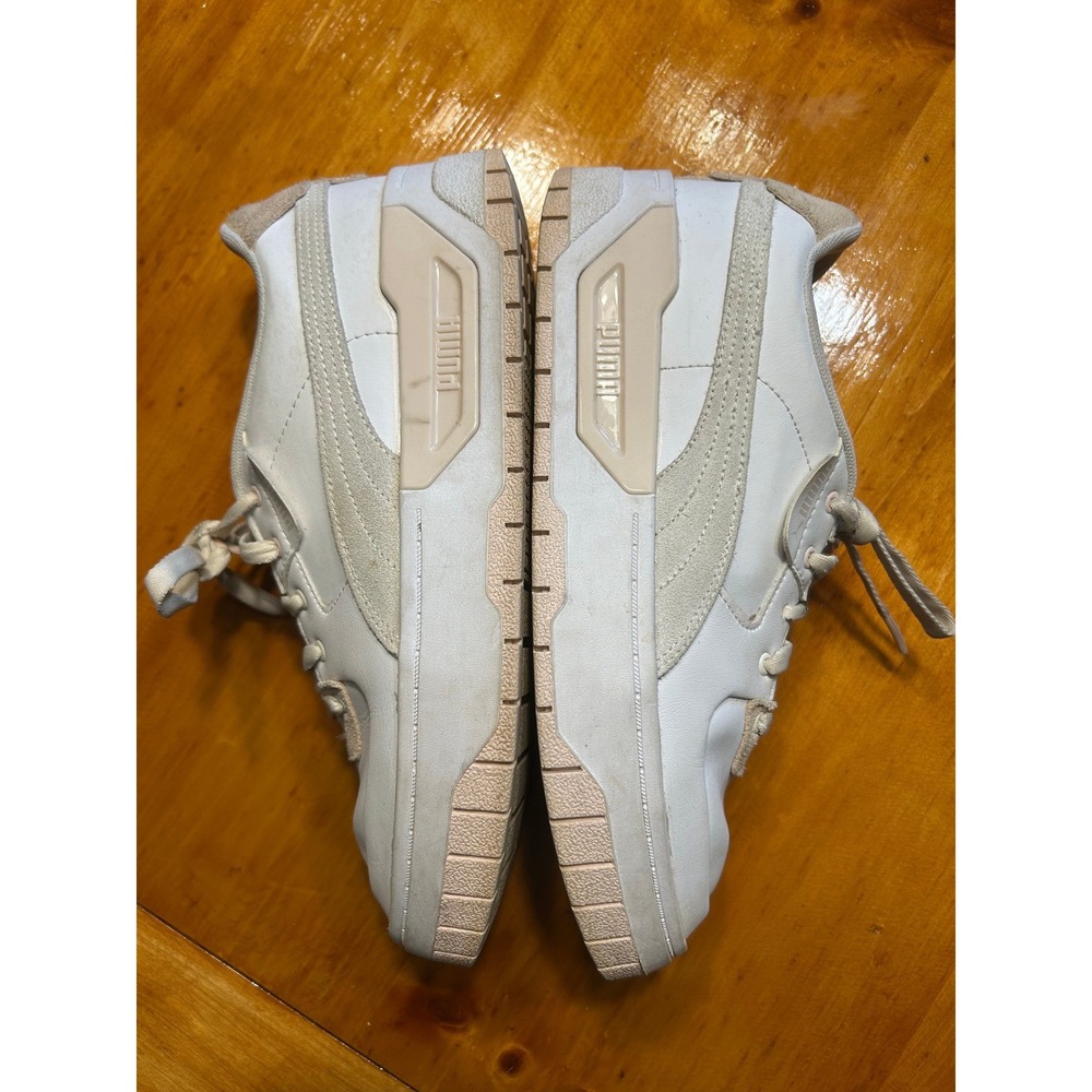 Puma Cali‎ Dream White Oatmeal Leather Platform Sneakers 387459-02 Womens 10 - Picture 4 of 10